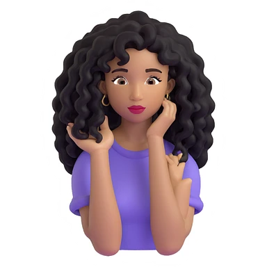 SZA with iconic black curly hair sticker