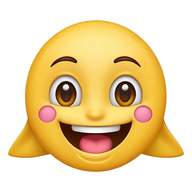 cartoon smiling emoji with open mouth and happy eyes, colorful and cheerful, no text, suitable for WhatsApp and Instagram sticker