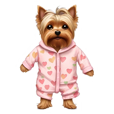 Yorkie in pajamas sticker