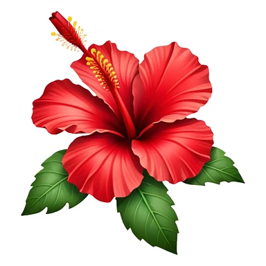 single red Hawaiian hibiscus, straight stem sticker