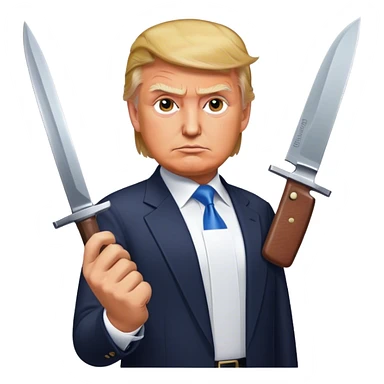 Donald trump with a knife sticker