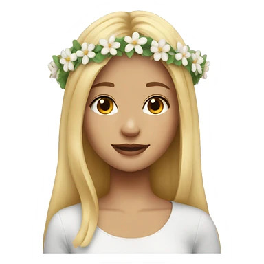 Blonde girl with flower crown  sticker