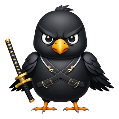 Black bird samurai angry with a beak sticker