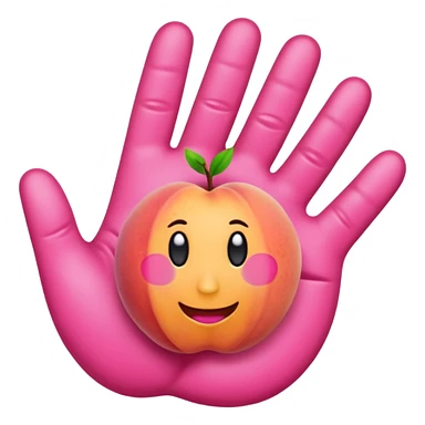 Emoji Peach with hand prints sticker