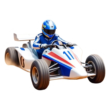 A high-speed racing car or motorcycle zooming down a track, leaving a trail of dust and excitement. The scene conveys energy and adrenaline, with blurred motion showing the speed and precision of motorsport, set against a dynamic racing track backdrop. sticker