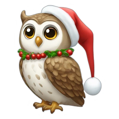 owl baby christmas snow sticker