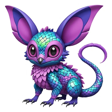  exotic tropical cyber-Stitch-Noibat-Trico-Fakémon-Pokémon-Vernid-creature sticker