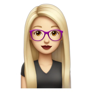 cute-white-girl-straight-hair-with-glasses-and-pink-lips sticker