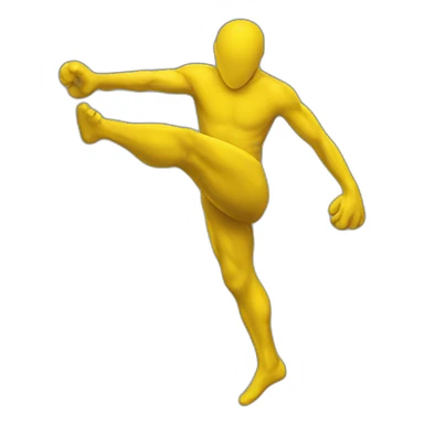 yellow kicking foot sticker