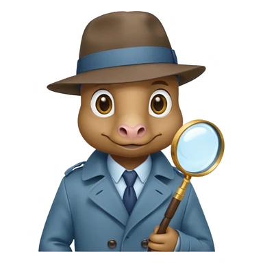 cute blue platypus detective sticker