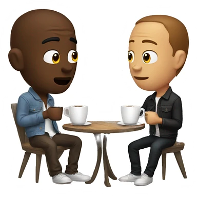 2 friends sipping coffee and talking shit sticker