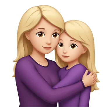 Silueta de Abrazo de apoyo de madre e hija sticker