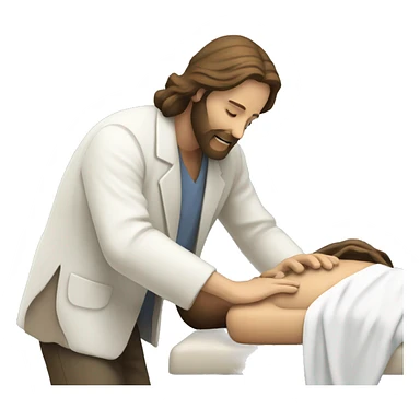 Jesus performing chiropractic adjustment  sticker