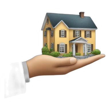 real estate holding in hand sticker