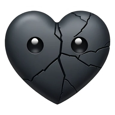 Black heart broken  sticker