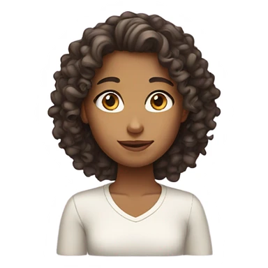 curly girl with tanned skin sticker