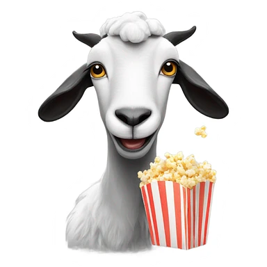 Black and white goat eating popcorn  sticker