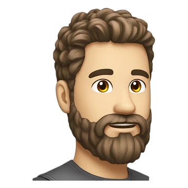 A man designing design on laptop white good hairstyle and white skin texture with beard sticker