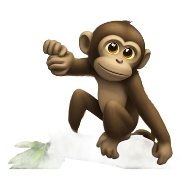 Monkey eat button a tree in the sky sticker