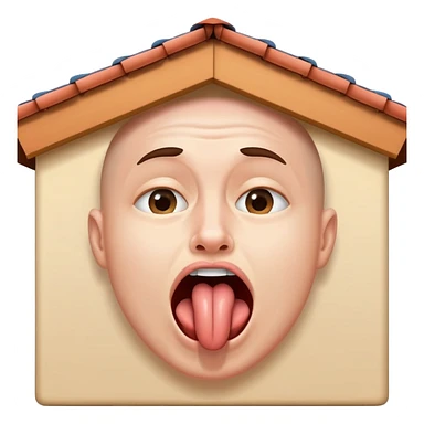 person practicing facial exercise mewing with tongue against roof of mouth sticker