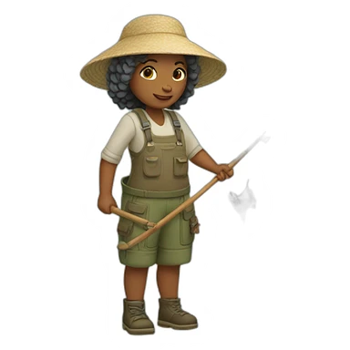fisherwoman watrior sticker