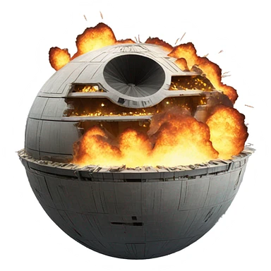 exploding death star sticker