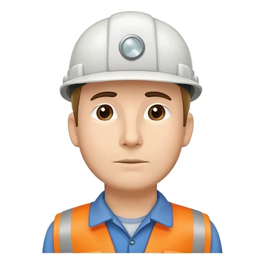 railway engineer with cap standing and thinking sticker