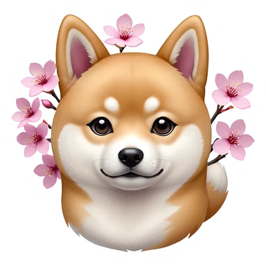 shiba with sakura sticker