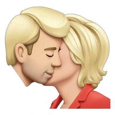 Emmanuel Macron kiss marine le pen sticker