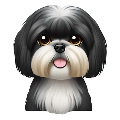 Black Shih tzu as hair styli sticker
