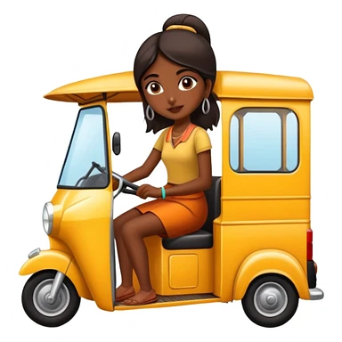 Indian Girl in a tuk tuk sticker