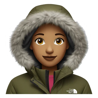 Girl wearing northface parka sticker