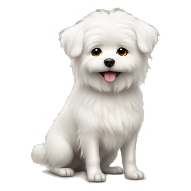Little White fluffy Dog with short legs sticker