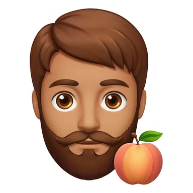 Créer emoji de un homme derrière une pêche avec un lit homme brun avec une barbe  sticker