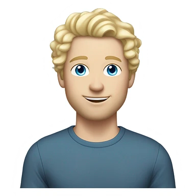 full body light curl blonde 30yo man blue eyed pale skin sticker