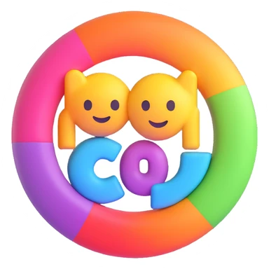 colorful 3D circular emoji with the word 'cső' in the center in a modern font sticker
