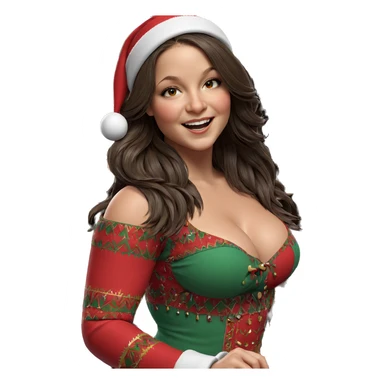 girl playing drum in christmas hat sticker