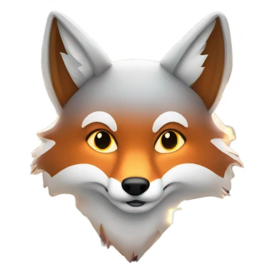 bright fox with a lot of lights in the forest  sticker
