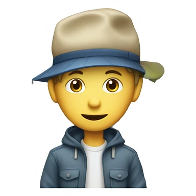 boy with hat by fence sticker