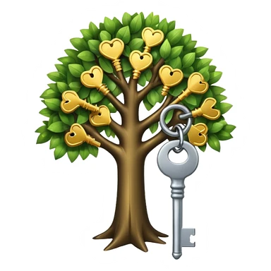 a small tree with keys on it. a key tree sticker