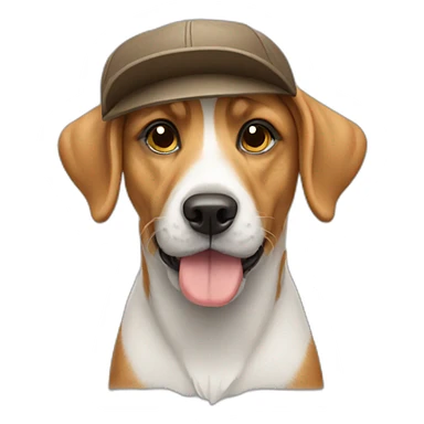 Dog wearing cap sticker