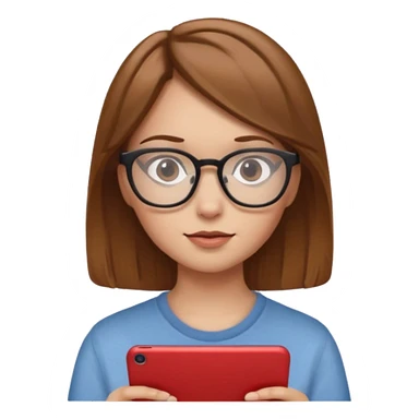 una ragazza con capelli castano chiaro con occhiali guarda netflix sticker