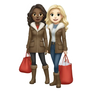 two blonde one brunette white girls with bag of snow  sticker