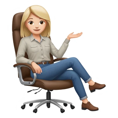 girl that is moving in their chair of work but its not disable just lazy  sticker