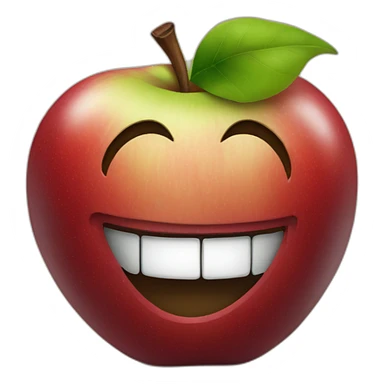 a funny apple sticker
