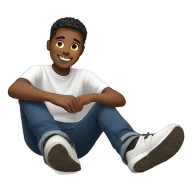 boy selfie sitting on floor sticker