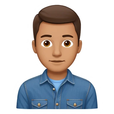 man in shirt with a blue shirt and blue jeans sticker