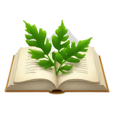 Open book with leaves sticker