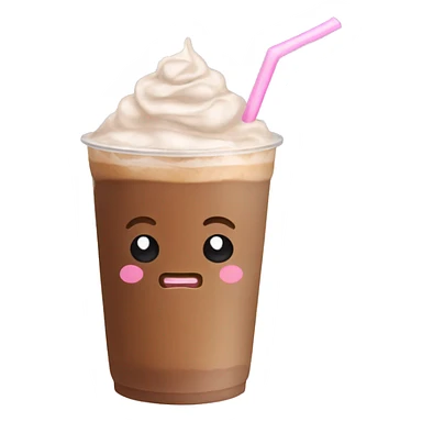 Ice coffee with light pink bow sticker