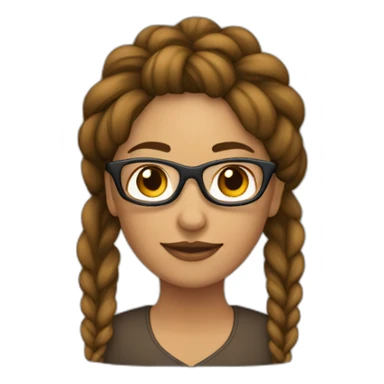 Mujer con trenzas pelo castaño con gafas sticker
